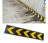 Rubber Corner Guards with Reflective Safety Strips, 39" Ramp Directional Arrows, Garage Wall Protectors for Underground Parking and Driveways (2pcs)