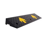 Rubber Curb Ramp, Arrow Patterned, Surface Anti-slip Texture, Reinforced Grid Base, Heavy-Duty Threshold Ramp, for Forklift Truck Bus Car