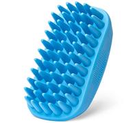 Rubber Curry Brush Dog for Short Haired Dogs - Soft & Gentle Deshedding Brush - Use Wet as Bath Brush or Dry for Grooming Loose Hair