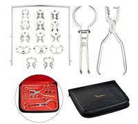 Rubber Dam Kit - Set of 19 pcs - Rubber Dam Set - Rubber Dam Instruments Set of 19 pcs with PU Leather - First Class Postage