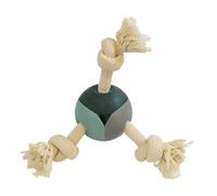 Rubber dog ball with knotted rope Nobby Pet
