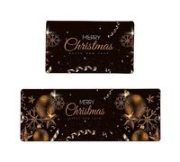 Rubber Door Mat 2 Piece Non Slip Kitchen Mat Runner Rug Set Doormat Merry Christmas Snowman Door Mats Backing Carpet Indoor Floor Halloween Coir