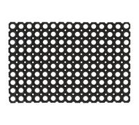 Rubber Door Mat Non-Slip Drainage 60 x 80 cm 22mm Thick Outdoor Indoor Black Pro