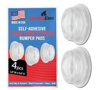 Rubber Door Stopper Bumpers (Pack of 4) Clear - Made in USA - Self-Adhesive Wall Protectors. Prevent Damage to Walls from Door Knobs Handles, Guard and Shield