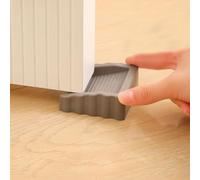Rubber Door Stoppers Wedge,Bidirectional Door Stops,Small Size Cube Doorstop for Carpet Duty Door,Door Gaps (Grey 2 Pack)