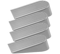 Rubber Door Wedge Stopper 4 Pack, Extra Large Door Stop, Heavy Duty Rubber Door Stopper for Floor, Non-Slip Big Door Stopper Holder for Indoors Outdoors, Grey