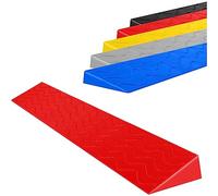 Rubber Driveway Curb Ramps, 2 to 6.5 cm High Heavy Duty Threshold Ramp Loading Ramps Car Slop Ramps Heavy Duty Portable Drive Ramps for Driveway Vehicles SUV Truck Forklifts (Color : Red, Size : 100
