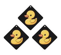 Rubber Duck 3 Pcs Car Air Freshener Automotive Aromatherapy Tablets Hanging Scented Cards for Room Bathroom Rhombus