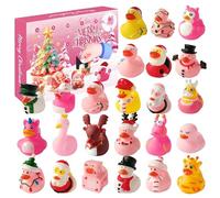 Rubber Duck Advent - Calendar 2025, 24Pc Bath Rubber Ducks For Kids Countdown Advent - Calendar, Cartoon Figurines Advent - Calendar Miniature Duck, Kids Bath Toy Xma-s Surprise Present