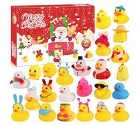 Rubber Duck Advent Calendar 2025 Interactive Bath Toys Christmas Countdown for 3-9 Year Olds, 24 Days Squeaky Sensory Gifts, Safe Enamel Material Kids Xmas Eve Present