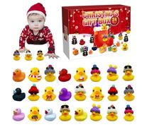 Rubber Duck Advent Calendars 2025, 24 Days Duck Bath Toys Christmas Countdown Calendar, Christmas Advent Calendars With Multiple Types 3D Rubber Ducks Ornaments, For Center Table, Fireplace, Entryway