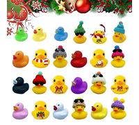 Rubber Duck advent calendarss 2025, 31x22.6x5cm 24 Days Mini Christmas Rubber Ducks advent calendars With 24 Ducks Bath Toys Novelty, Collectible Ornaments Cute Duck Toy, Christmas Partys