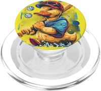 Rubber Duck Baseball Player Space Moon Rubber Duckie PopSockets PopGrip for MagSafe