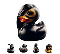 Rubber Duck Bath | Black Ducksville Duck | Resin Evil Rubber Duck | Resin Collectable Novelty Gothic Style Dark Rubber Duck Decoration For Bedroom/School/Living Room