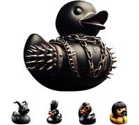 Rubber Duck Bath Toy | Ducksville Duck Resin Figurines | Scarily & Cute Evil Duck Resin Ornament | Gothic Duck Statue Decoration | Black Ducksville Duck Collectible Figures For Bedroom/Living Room