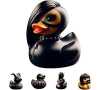 Rubber Duck Bath Toy | Ducksville Duck Resin Figurines | Scarily & Cute Evil Duck Resin Ornament | Gothic Duck Statue Decoration | Black Ducksville Duck Collectible Figures For Bedroom/Living Room