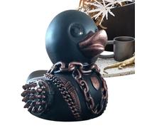Rubber Duck Bath Toy, Ducksville Duck Resin Figurines Scarily & Cute | Evil Duck Resin Ornament | Gothic Duck Statue Decoration | Black Ducksville Duck Collectible Figures For Bedroom Living Room