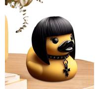 Rubber Duck Bath Toy, Ducksville Duck Resin Figurines Scarily & Cute | Evil Duck Resin Ornament | Gothic Duck Statue Decoration | Black Ducksville Duck Collectible Figures For Bedroom Living Room