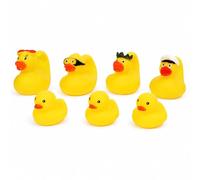 Rubber Duck Bath Toy Set for Kids & Toddlers Floating Squeaky Water Toys for Bath Time, Sensory Play, Baby Showers, Party Bags (Yellow, Character)