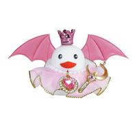 Rubber Duck Car Ornaments with Pink Devil Wing,Gothic Squeaky Duck with Crystal Necklace,Moon-Shaped Magic Wand Ducky Car Dashboard Decorations Party Favors Ducky with Mini Crown Dress