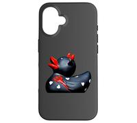 Rubber Duck, Devil, Black & Red, Hearts Case for iPhone 16