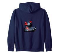 Rubber Duck, Devil, Black & Red, Hearts Zip Hoodie