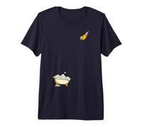 Rubber Duck Diving Into Bathtub Funny Bath Time Premium T-Shirt
