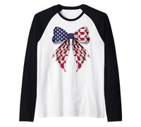 Rubber Duck Ducky 4th of July USA American Flag Patriotic Raglan Baseball Tee