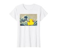 Rubber Duck Great Wave Value Graphic T-Shirt, Women, White, S