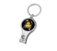 Rubber Duck Shining Planet Nail Clippers with Keychain