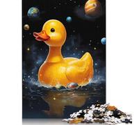 Rubber Duck Space Puzzles 500 Pieces Wooden Puzzles Puzzle for Adults And Teenager Jigsaw Puzzles for Adults Gifts 500pcs (52x38cm)