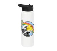 Rubber Duck Surfing Great Wave Kawaii Rainbow Anime Stainless Steel Insulated Water Bottle