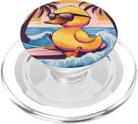 Rubber Duck Surfing Surfer Beach Sunset Rubber Duckie PopSockets PopGrip for MagSafe