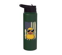 Rubber Duck USA Flag Independence Day Bath Duck Stainless Steel Insulated Water Bottle