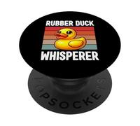 Rubber Duck Whisperer Rubber Duckie Lover Duckling Retro PopSockets Adhesive PopGrip