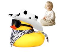Rubber Duck With Cowboy Hat - Funny Car Duck Bath Toy Floater,Cool Dashboard Ornament, Goody Bag Filler For Party Favors, Birthdays, Bath Time, Kids Babies Shower Accessories