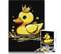 Rubber Duck With Crown 1000 Pieces Puzzles for Adults Playful Learning Cognitive Activity for Joyful Surprises Size 50x75cm