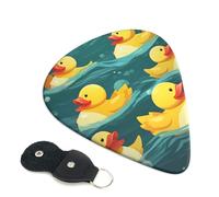 Rubber Ducks 6 Pack Guitar Picks With Holder, Personalized Guitar Plectrums Non-Slip Portable Ukulele Bass Picks 0.71mm For Acoustic Guitar Lovers Gifts