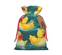 Rubber Ducks Christmas Drawstring Gift Bags - Christmas, Birthday, Party Wrapping Goodies Bags S