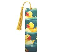 Rubber Ducks Metal Bookmarks with Gold Tassels Handmade Double-Sided Printed Book Marks Page Markers Book Accessories Gift for Book Lovers Women Men