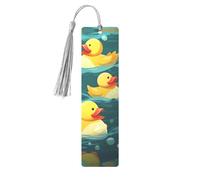 Rubber Ducks Metal Bookmarks with Tassel,Cool Book Markers for Reading Women, Men,Aluminum Hanging Ornament Fancy Handmade Craft Reading Accessories Gift for Book Lovers M