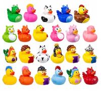Rubber Ducks Multipack - Assorted Mini Character Rubber Duck Bath Toys for Kids - Novelty Floating Duckies for Party Bags Gifts Collectors Baby Showers & Water Play - Surprise Ducks 6 12 24 72 (12)