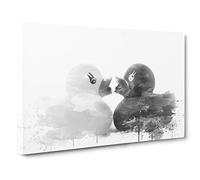 Rubber Ducks Opposites Attract V3 Canvas Print for Living Room Bedroom Home Office Décor, Wall Art Picture Ready to Hang, 30 x 20 Inch (76 x 50 cm)