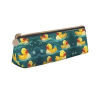 Rubber Ducks Printed Pencil Pouch Portable Pen Case Triangular Pen Organizer for School Office Travel