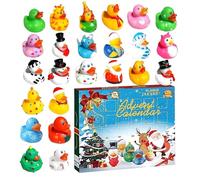 Rubber Ducks - Rubber Duck Christmas 24 Days Countdown Advent, 24 Days Crystal Gemstones Minerals Rocks & Fossils Advents Calendars - Calendar Playset For Holiday Birthday