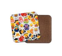 Rubber Ducks Square Coaster - Jobs Gamer Pattern Toys Kids Bath Duckies Cute Duck Funny Novelty Animal Kitchen Family Drinks Home #81568