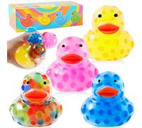 Rubber Ducks Stress Balls for Kids, 4Pack Jeep Ducks Fidget Toys for Adults, Stress Toys, Mini Stress Balls Set Sensory Squishy Toys Ducks Toys