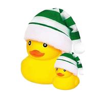 Rubber Ducks with Christmas Hat, 2 x Christmas Rubber Ducks, Floating Squeaky Ducks in the Bathtub, Duck Car Dashboard for Christmas, Birthday Parties 5.5 x 4.5 cm