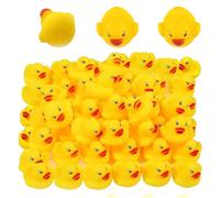 Rubber Ducky Bath Toy for Kids , Float and Squeak Mini Small Yellow Ducks, Baby Shower Toy Party Decoration Fishing Game for Toddlers Boys Girls (Yellow A:30 PCS)