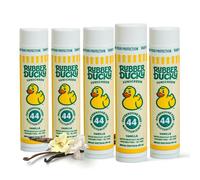 Rubber Ducky - Pack of 5 SPF 44 Lip Balm - Moisturising Vitamin E Sunscreen For Lips - All Season Broad Spectrum UV Protection - Waterproof 80 Minutes - Reef-Safe, NO-OX Protectant - Clear - Vanilla